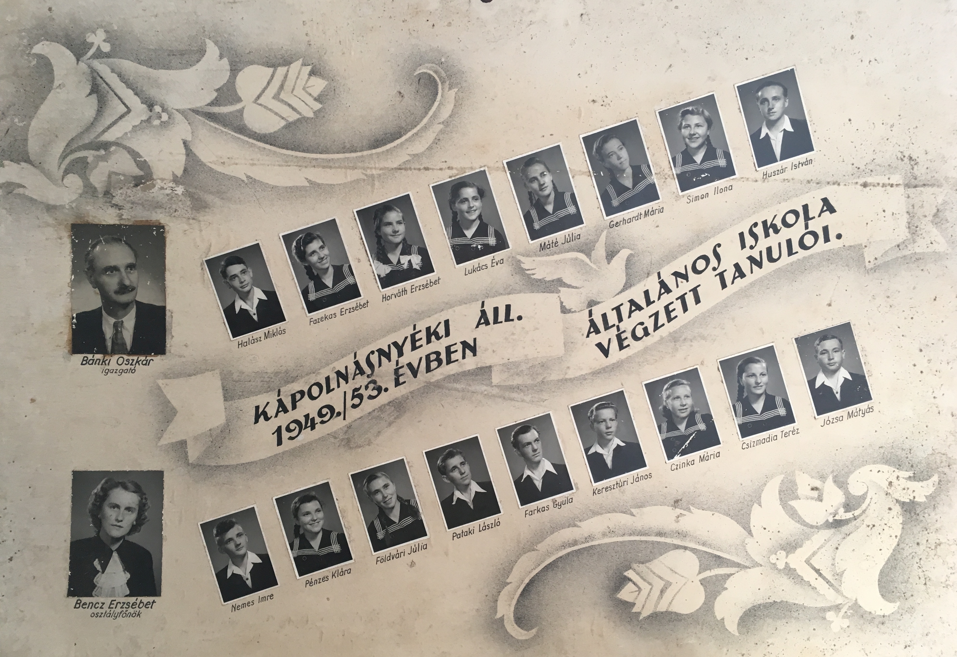 Kápolnásnyéki általános iskolai tabló 1953 Kápolnásnyéki általános iskolai tabló 1953