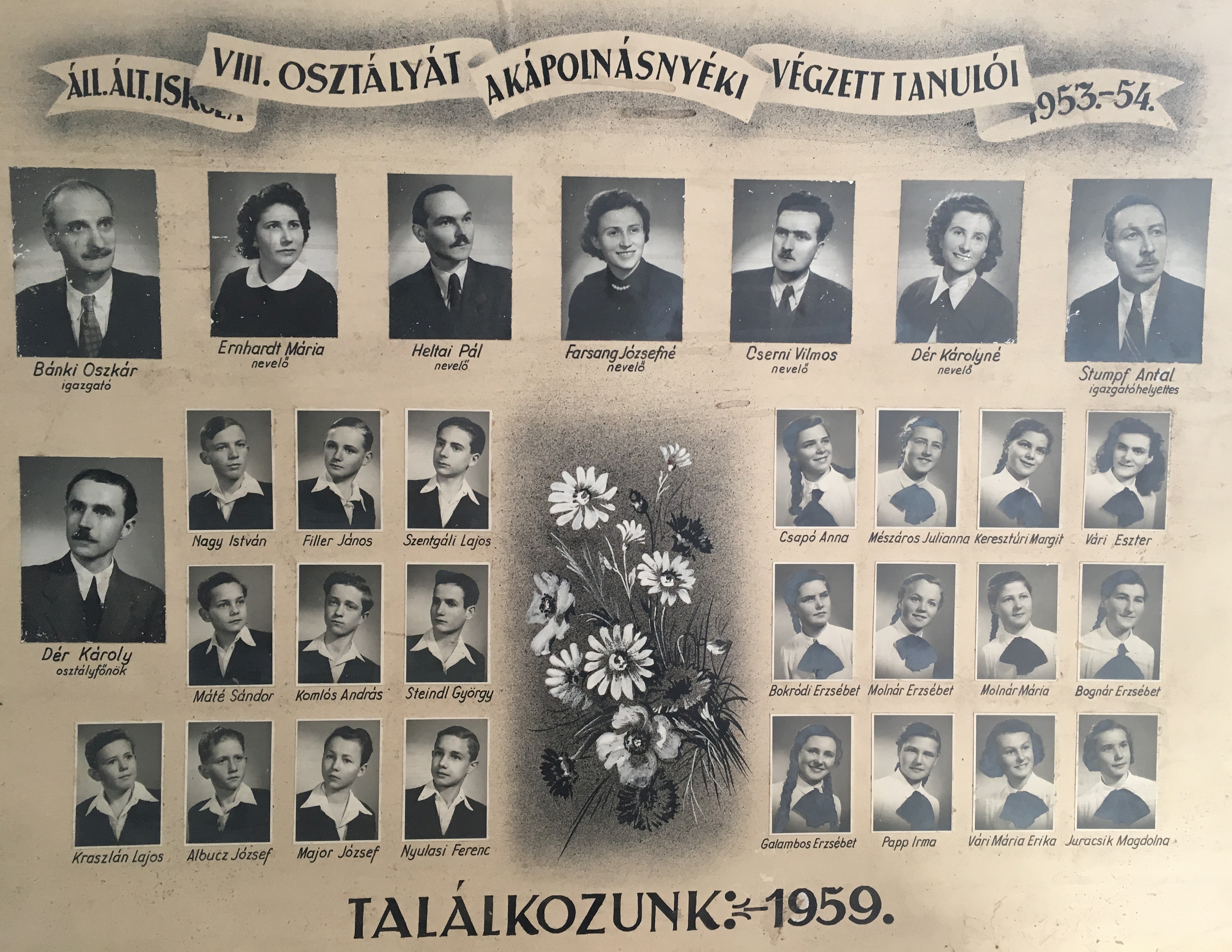 Kápolnásnyéki általános iskolai tabló 1954 Kápolnásnyéki általános iskolai tabló 1954