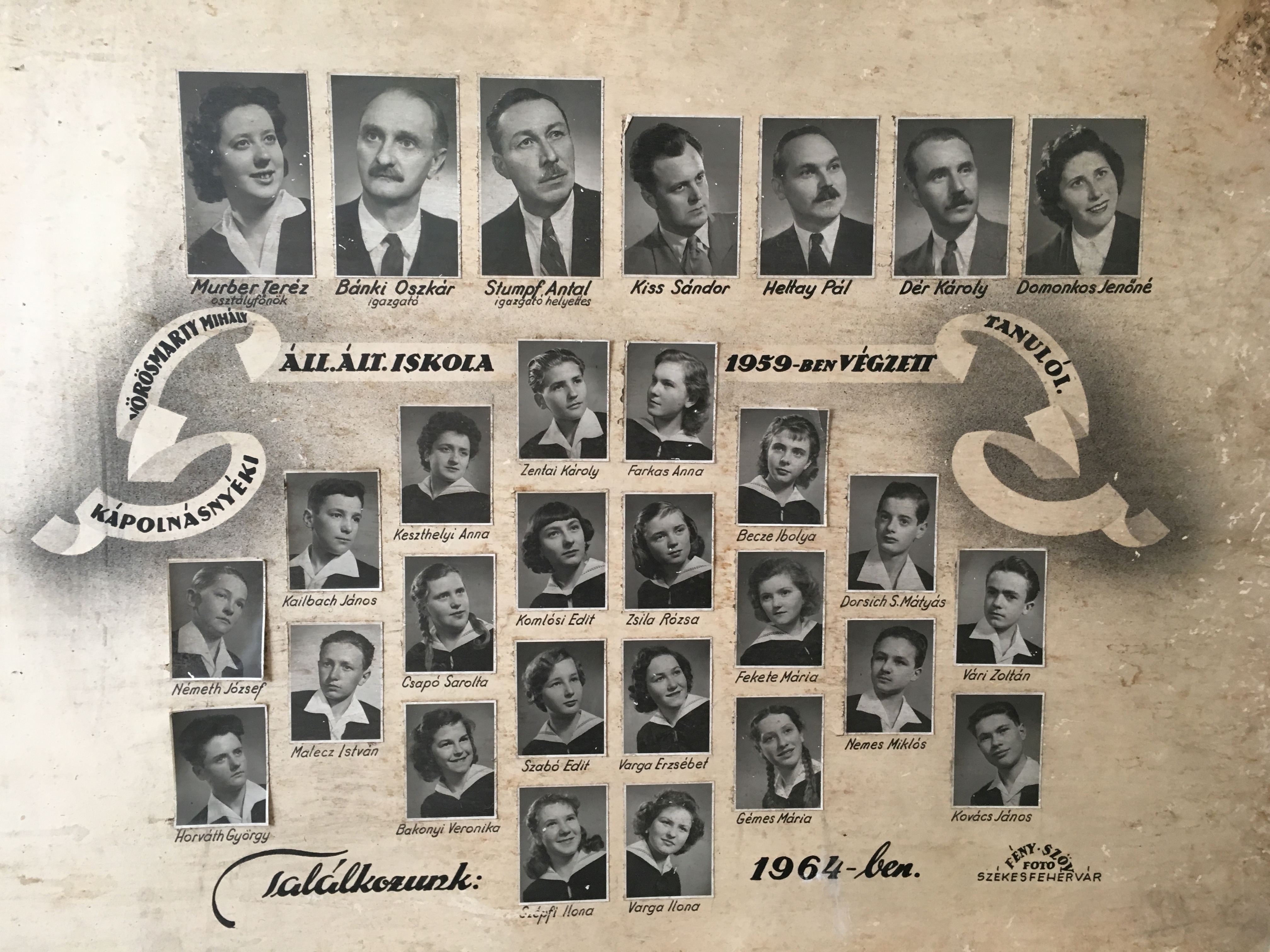 Kápolnásnyéki általános iskolai tabló 1959 Kápolnásnyéki általános iskolai tabló 1959