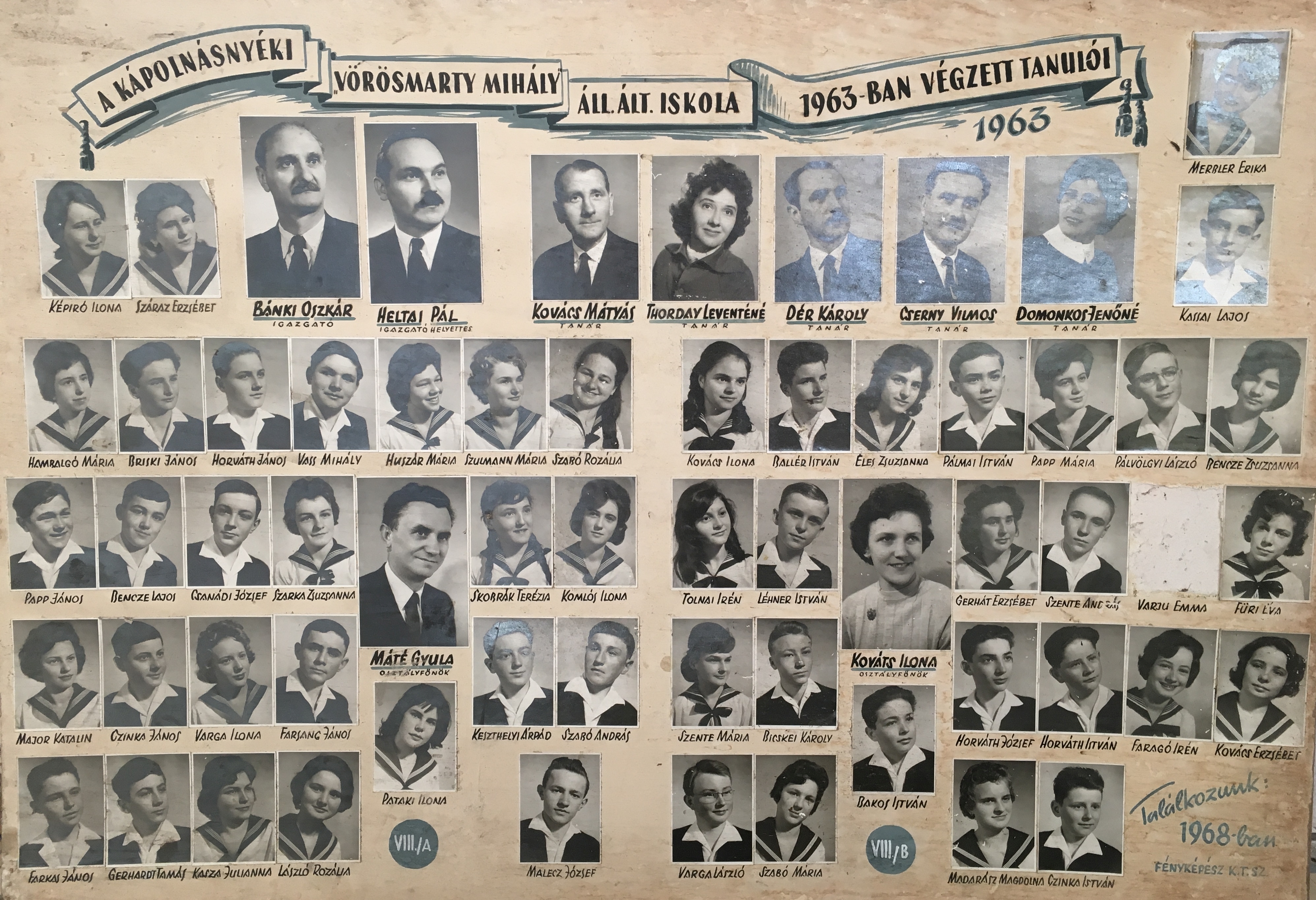Kápolnásnyéki általános iskolai tabló 1963 Kápolnásnyéki általános iskolai tabló 1963