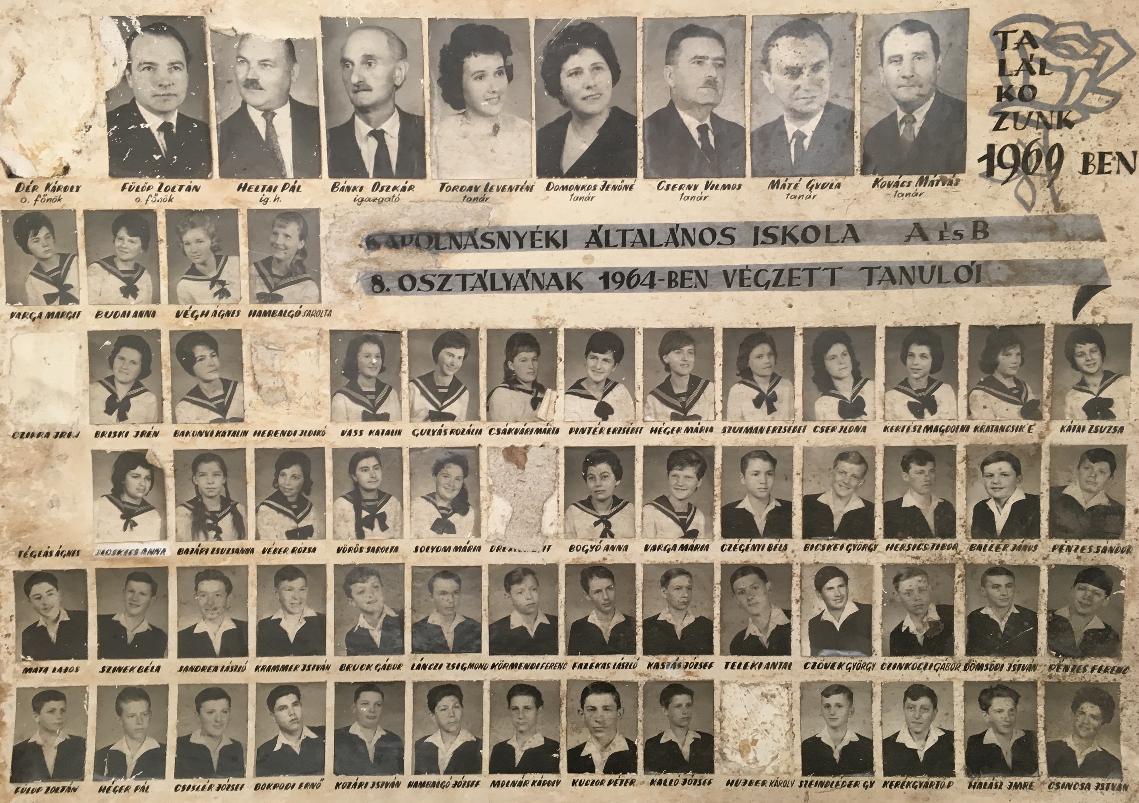 Kápolnásnyéki általános iskolai tabló 1964 Kápolnásnyéki általános iskolai tabló 1964