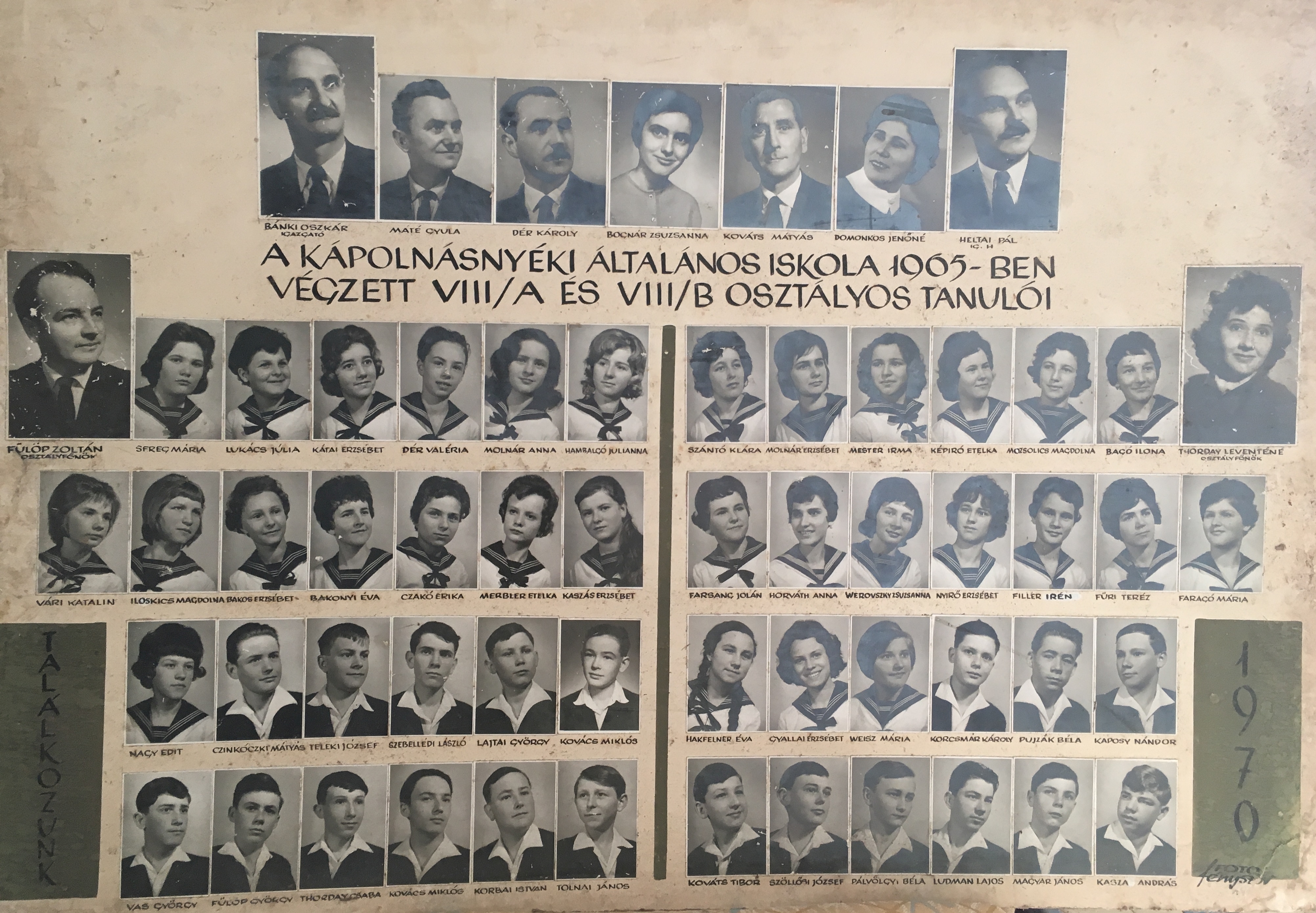 Kápolnásnyéki általános iskolai tabló 1965 Kápolnásnyéki általános iskolai tabló 1965
